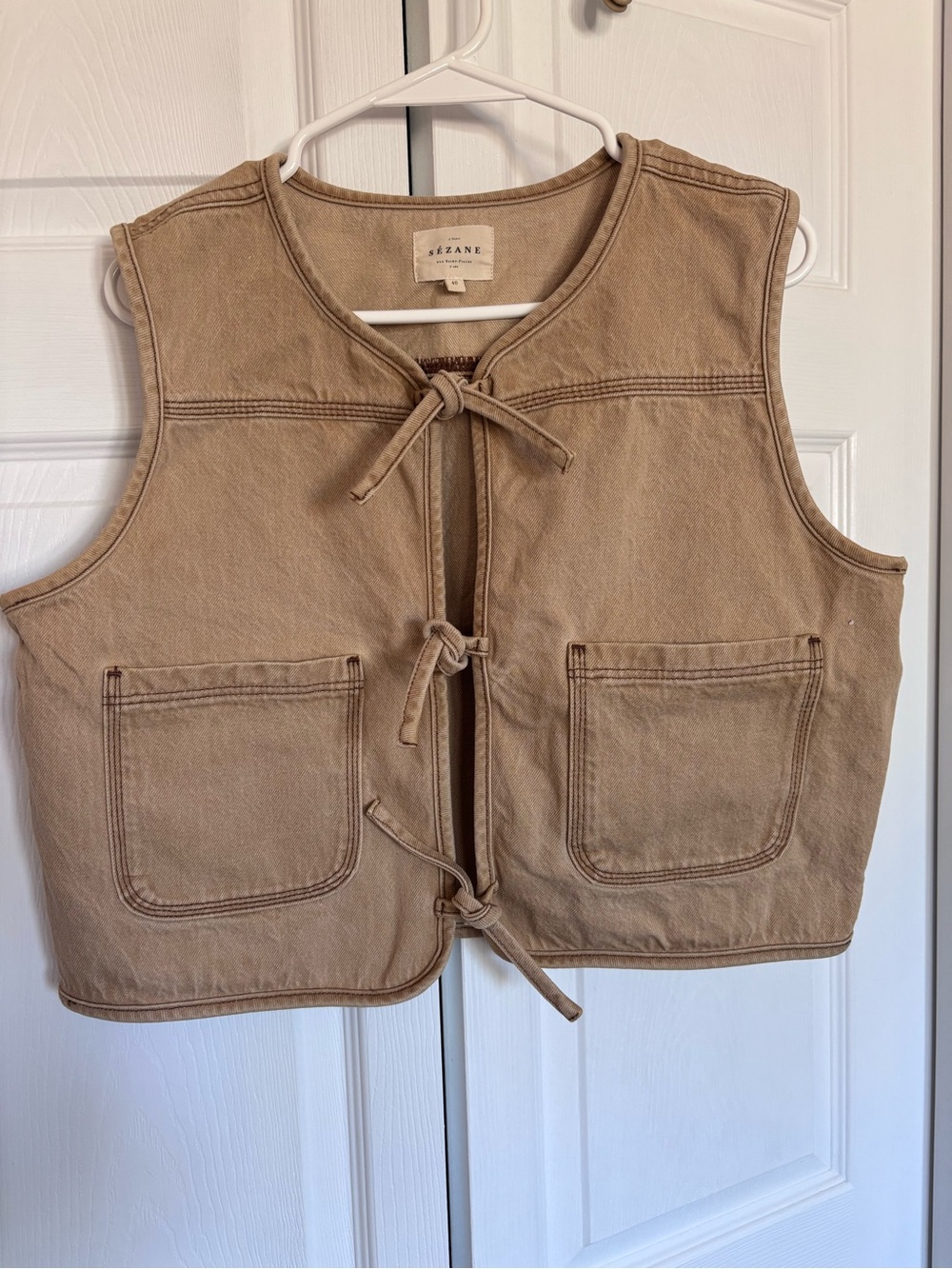 Kevan Tie Front Cotton Vest